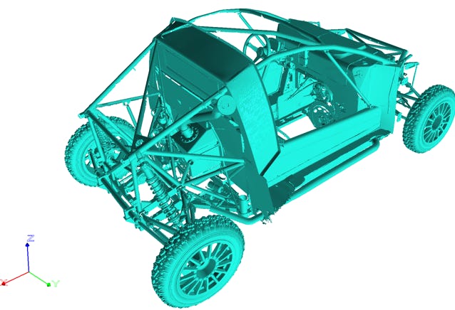3D model of the rally cross and Ice Racing D4S chassis